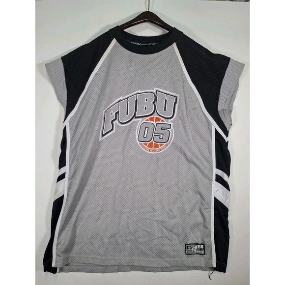 FUBU Basketball Jersey Mens Sz XXL Black And Silver - Picture 1 of 5